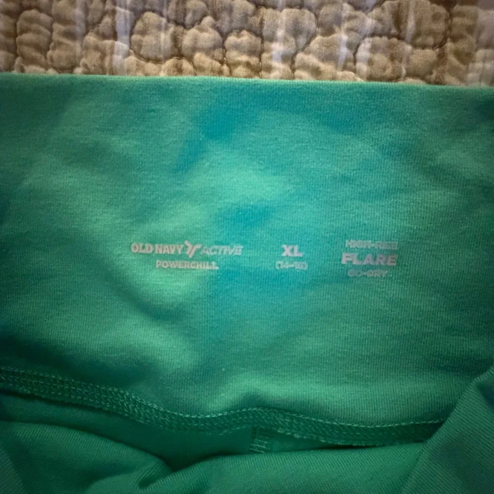Old Navy Active Girls XL 14-16 PowerChill Crossover High Rise Bike Shorts Teal